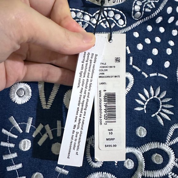 Alice + Olivia Blue and White Mini Dress - Picture 4 of 13